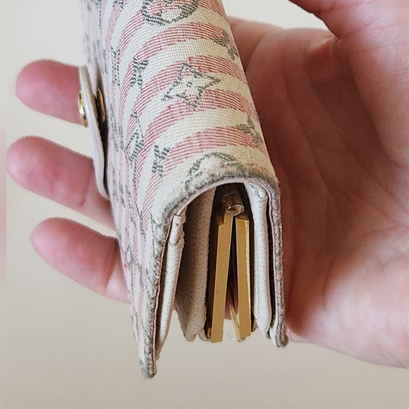 LOUIS VUITTON Mini Lin Kisslock Croisette Portefeuille Viennois Pink Wallet - Picture 9 of 10